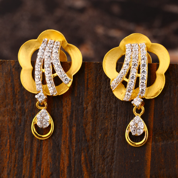 22CT  Gold CZ Women's Designer Hallmark  Earring L...