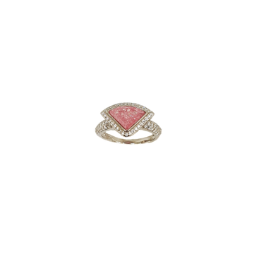 Pink Stone Diamond Ring In 925 Sterling Silver MGA - LRS5328