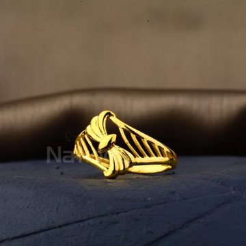22KT Gold CZ Exclusive Ladies Plain Ring LPR618