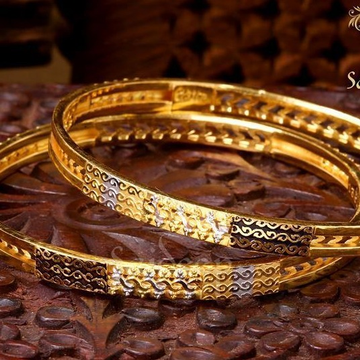 Gold fine bangles by Saideep Jewels