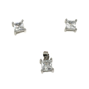 925 Sterling Silver Square Shaped Pendant Set MGA...