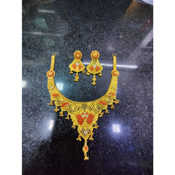 91.6 Gold Kalkatti Necklace Set by 
