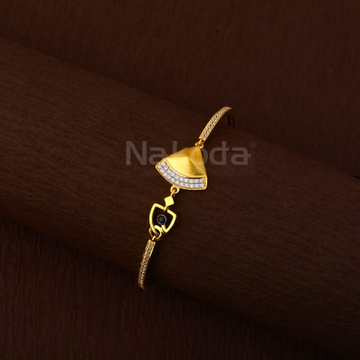 750 Gold Hallmark Delicate Ladies Kada Bracelet LK...