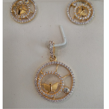 22KT Gold Flora Design Pendant Set  by 