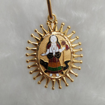 Khodiyar maa minakari gold pendant