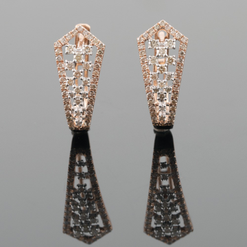 18kt rose gold designer diamond bali earrings by 