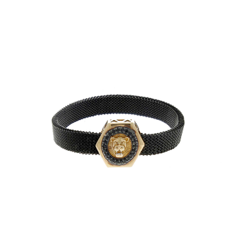 18kt Gorgeous Gold Black Belt Bracelet For Men