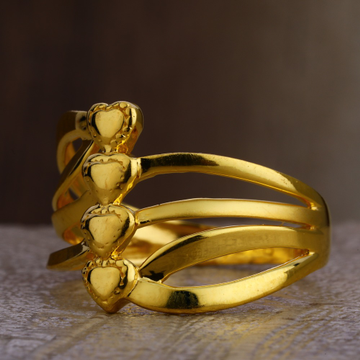 916 Gold Ladies Classic Plain Ring LPR380