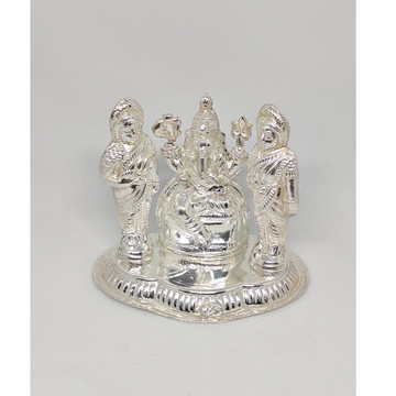 Silver God Riddhi Siddhi Ganeshji Murti by Rajasthan Jewellers Private Limited