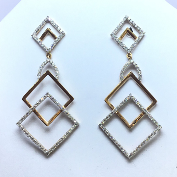 designing square fancy rose gold earrings by 