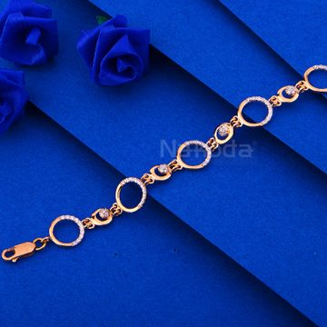 750 Rose Gold Women's Designer CZ  Bracelet RLB116