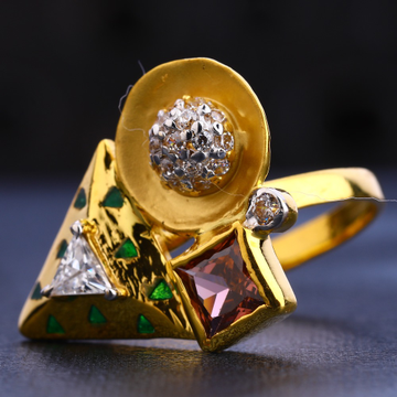 22CT Cz Ladies Gold Exclusive Diamond  Ring LR640