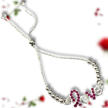 925 Silver Love Design Micro Diamond Bracelet by 