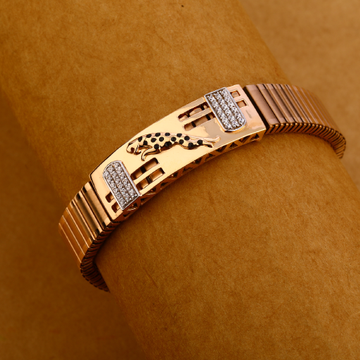 18KT CZ Rose Gold Hallmark Designer Mens Bracelet...