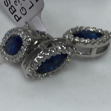 925  silver  blue stone & white diamond pendant bu... by 