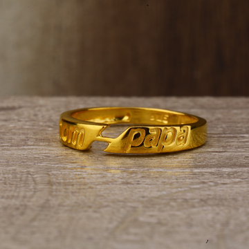 Ladies 22K Gold Mom Dad Designer Ring -LPR156
