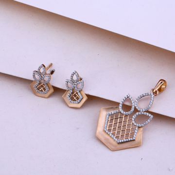 18KT Rose Gold Designer Hallmark Pendant Set RPS63