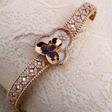 18 carat rose gold classical kada bracelet RH-LB61...