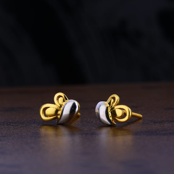 916 Gold CZ Delicate Ladies Plain Earring LPE242
