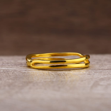 916 Gold Ladies Plain Ring LPR494