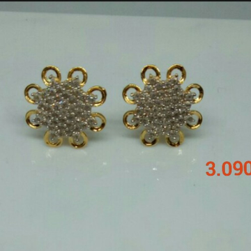 Yellow Gold Fancy Handmade Earrings by 