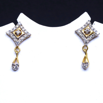 20 KT Gold Square CZ daily ware Earring for Ladies... by 