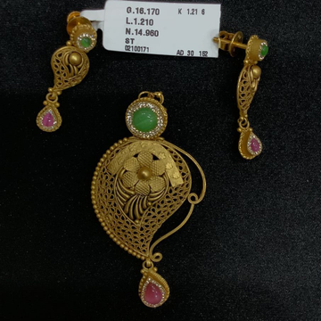 gold modern pendant set for women by 
