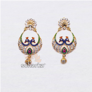 916 cz peacock shaped diamond earrings by 