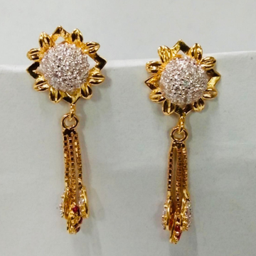 22 kt gold cz ladies earrings top by 