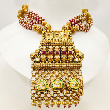 Full gold plated squer shape with hanging moti cho...