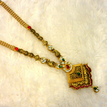 Gold 22k 916 hallmark jadtar antique long set by 