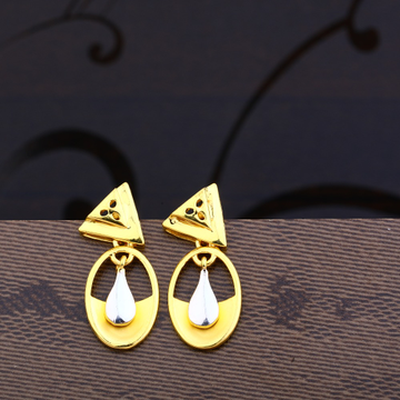 Ladies  916 Gold Fancy Plain Earring -LPE28