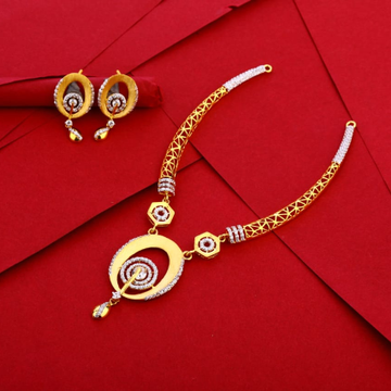 916 Gold CZ Exclusive Ladies Necklace Set LN285