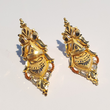 22k plain gold earring for women  by 