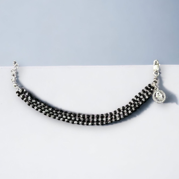 925 Silver Designer Black Moti Bracelet by 