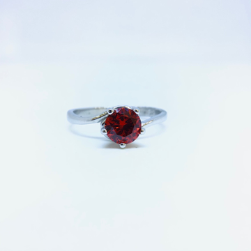 FANCY STERLING SILVER RED STONE RING by 