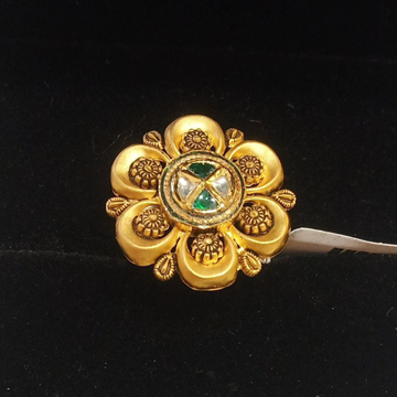 916 Gold Flower Design Ring by 