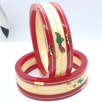 Gold Red And White Fancy Chudi by 