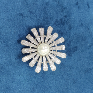 925 Sterling Silver Flower Shape Brooch by Veer Jewels