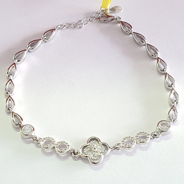 92.5 Silver taraash Floral Diamond Fancy Bracelet by 