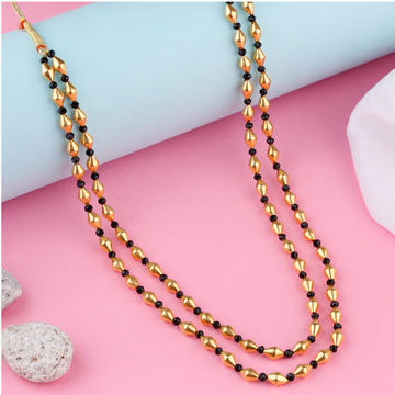 Dholki Style Mala Design In Gold