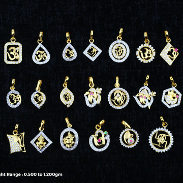 18 kt om ganpati pendal design by Saideep Jewels