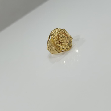 916 Gold Ganesh Design Ring by 