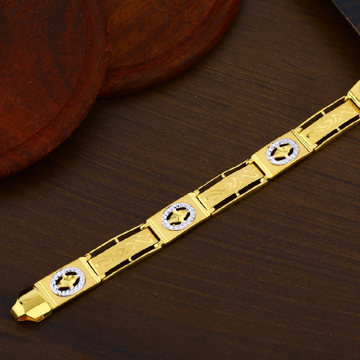 Mens 22K Exclusive New Plain Gold Bracelet-MPB08