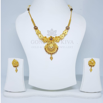 22kt gold necklace set gnh28 - gft hm54 by 