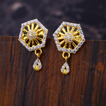 22CT CZ Ladies Fancy Gold Earring LFE619