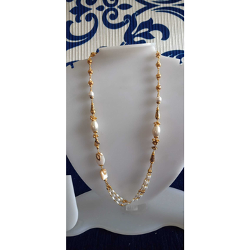 22 Ct Gold White Classic Mala by Celebrity Jewels