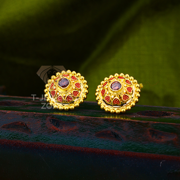 Gold earring-Touch(76,84,92) by Jewels Zone