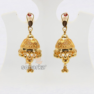 Gold earring jumar drops sk - e019 by 