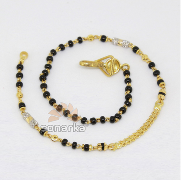 22ct 916 Yellow Gold Mangalsutra Chain with Black... by 